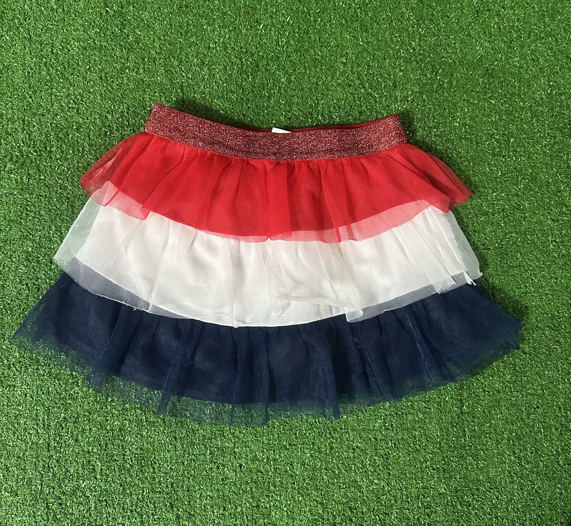 Red, white and blue tulle skirt size 3T