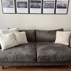LIKE NEW! Gray Deep Seat Couch