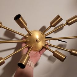 Brass Mid-century 10 Bulb Light 