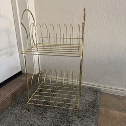 Mid-Century Modern Brass Record Rack