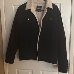 Black Corduroy Sherpa Made In Japan Size Medium