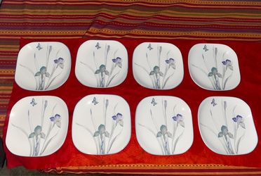 Set Of 23 Sango Quadrille Semi-Porcelain Joan Luntz #5306 Atrium Dinner Plates Floral Design (Read Description)