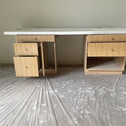 Custom Built Desk With Drawers 