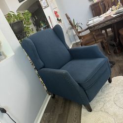 Two blue  medium  suze recliners