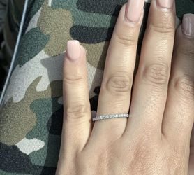 14k new wedding band with clean genuine diamonds