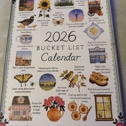 2026 Bucket List Calendar