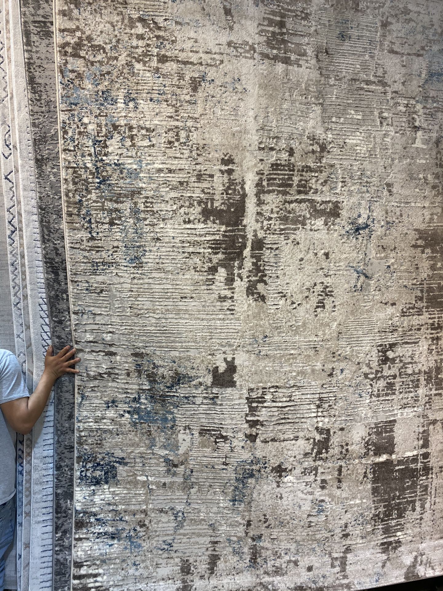 8x10 Area Rugs Carpet Rugs Abstract Modern Design Super Thick Tight Pile Colors Beige Gray Gold Rust