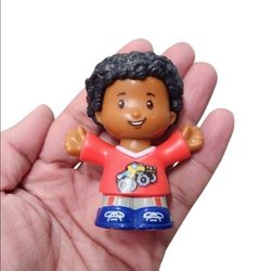 Fisher Price Little People Figure Chris African American Boy Red Shirt Blue Shoe