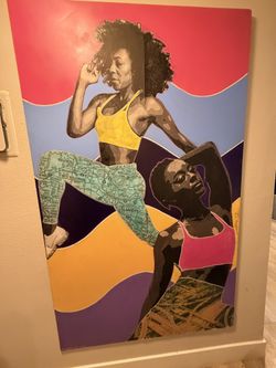 Original Signed Art by Sya Warfield - 7ft x 4ft Dancers with LA Map Collage