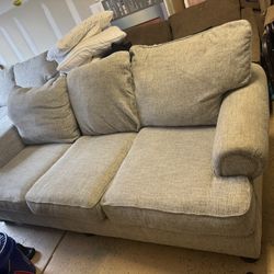 Grey Couch With Love Chair 