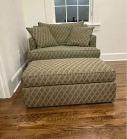 Upholstered Chair and Ottoman