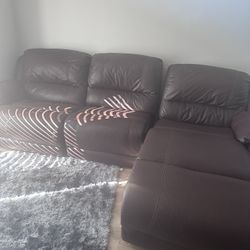 Leather Recliner Sofa