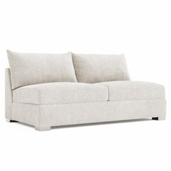 Helena Gold Armless Loveseat Without Pillows Metal Foot