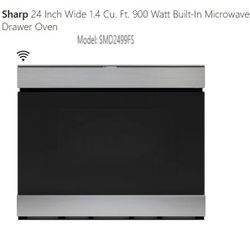 open box 24in 1.2 cu ft 950w SHARP Smart wave open Microwave drawer oven SMD2479JS
