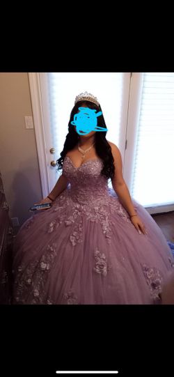 lavender quince dresses Quinceanera Dress Mesh Cape Long Ball Gown main image 0