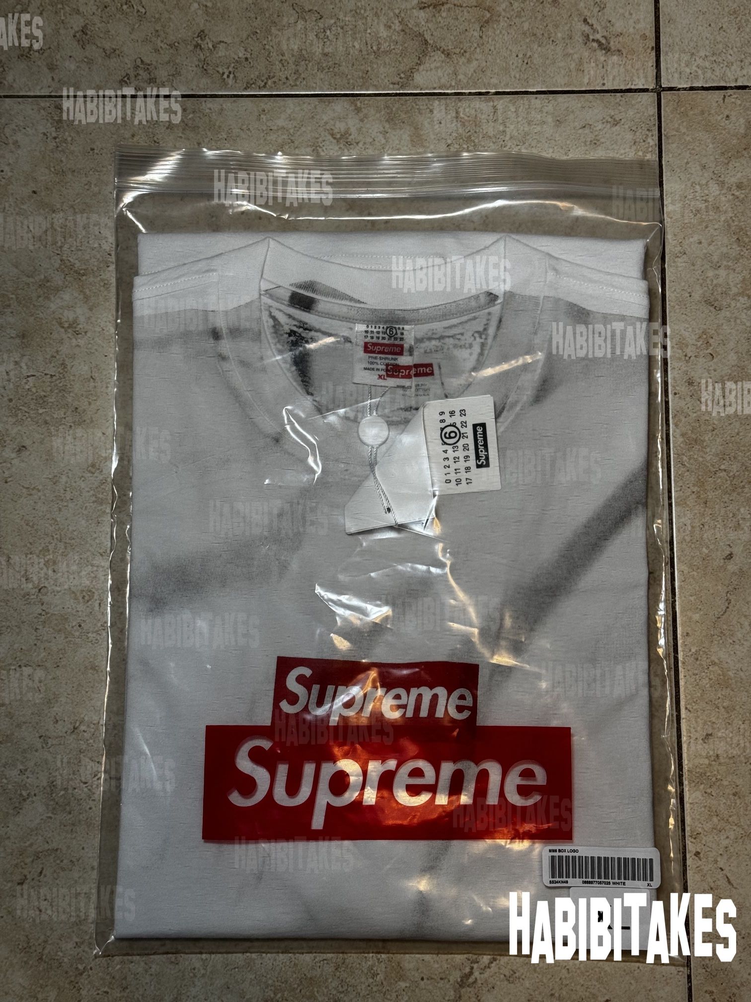 Supreme MM6 Maison Margiela Box Logo Tee White