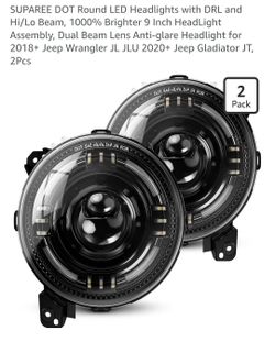 9" Jeep LED Headlights JL