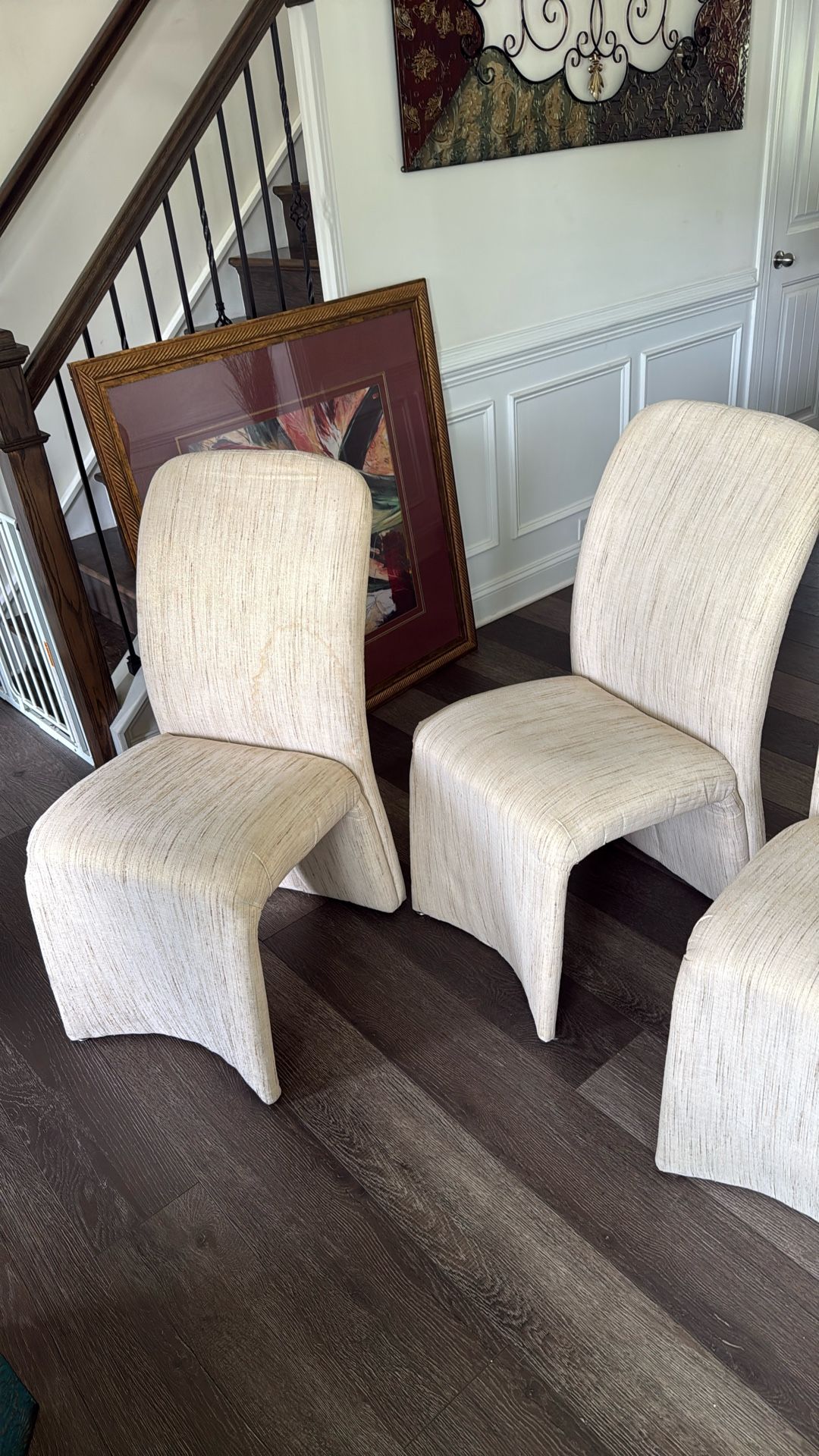 Dining Chairs Cream Colored With Gold