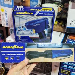 SET - GOOD YEAR, 3/8" Air Impact Wrench and 3/8" Air Ratchet Wrench