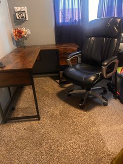 L shaped desk and Chair $100