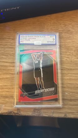 2024-25 PANINI PRIZM BLACK JEREMY SOCHAN RED PRIZM #62 MINT 00740459