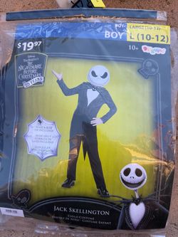 Boys Size L 8-10 Jack Skellington Costume