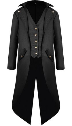 Medium Men's Steampunk Vintage Tailcoat Jacket Gothic Victorian Frock Coat Uniform Halloween Costume