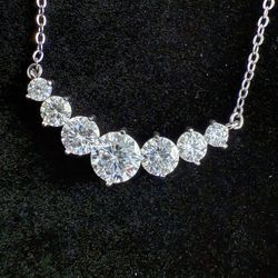 Moissanite Necklace Sterling Sliver 925