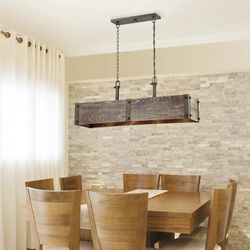 Harworth/Nuvo 4 - Light Bronze Kitchen Island Pendant. 15.25'' H X 40.75'' W X 10.75'' D MSRP $390. Our price $225 + sales tax 
