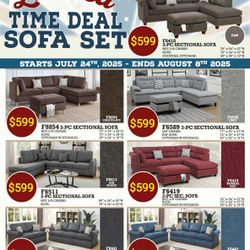 Sofa Set - Sectionals Only $599