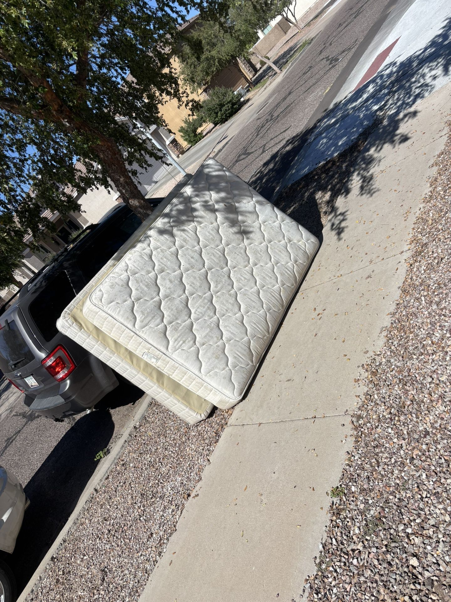 Free Full Size Mattress and Box Spring.  Curb Alert.