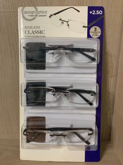 3pk Foster Grant +2.50 Readers with Coordinating Cases
