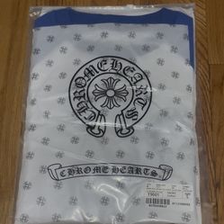 White And Blue Chrome Hearts Longsleeve