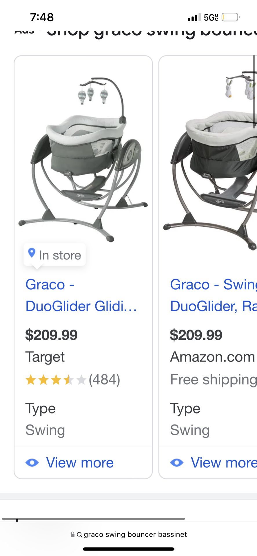 Graco Duoglider  Glinding Swing