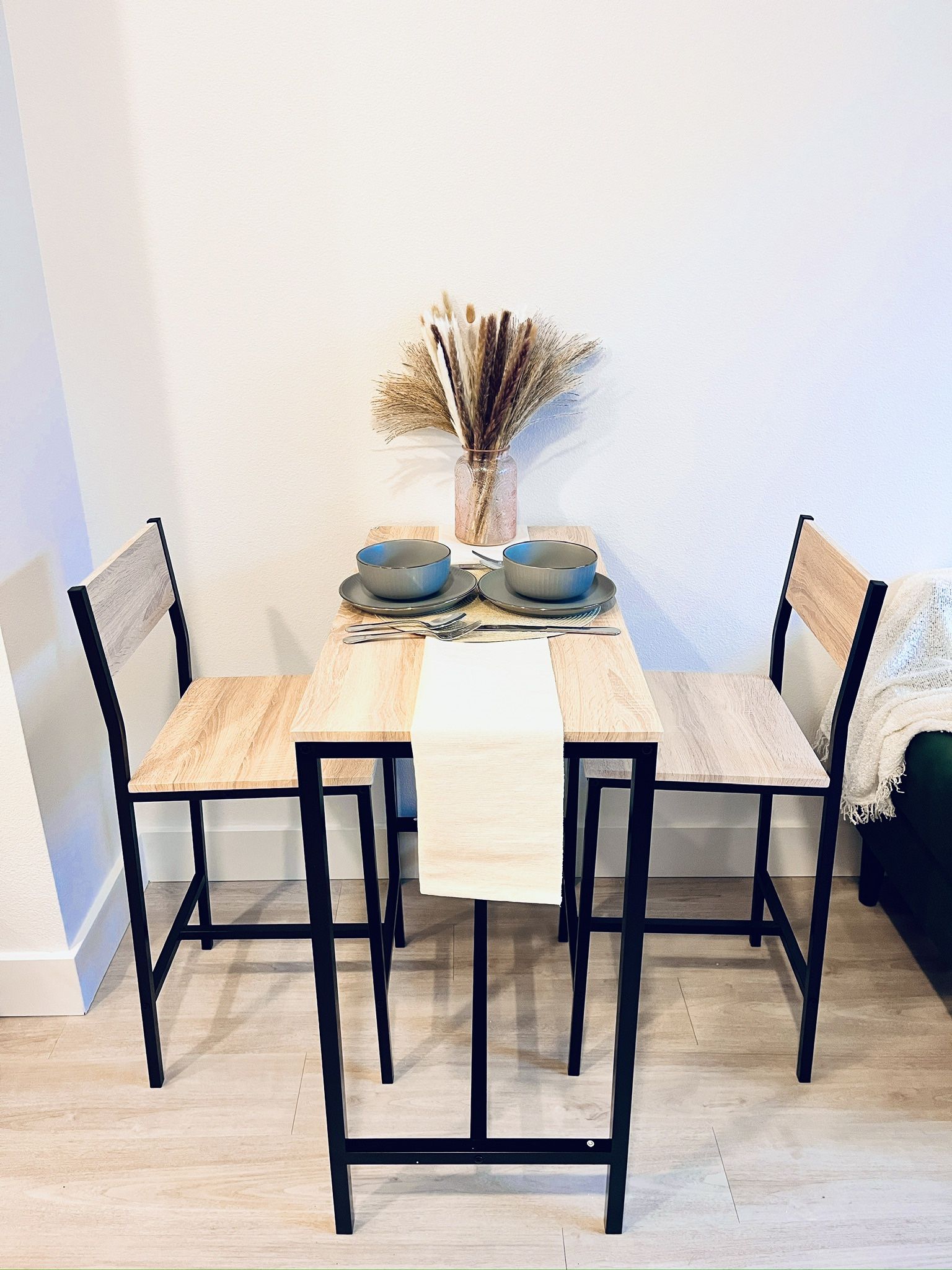 Bar Stool Set With Paired High Chairs Brown Black