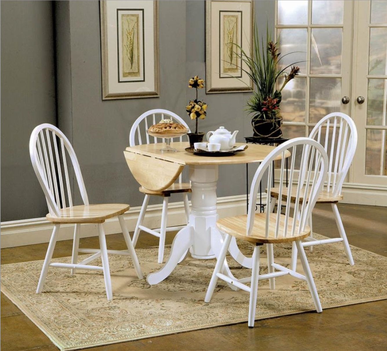 4th Of July Sale For A Limited Time Only This 5 Piece Round Drop Leaf Dining Table Set 