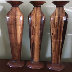 3 Decorative  Large Abaca Bark Candle Holders  $22 Each