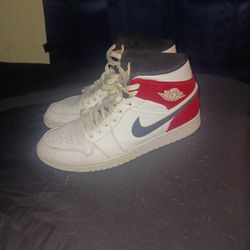 Jordan 1 Mid Black/White/GymRed Size 11 