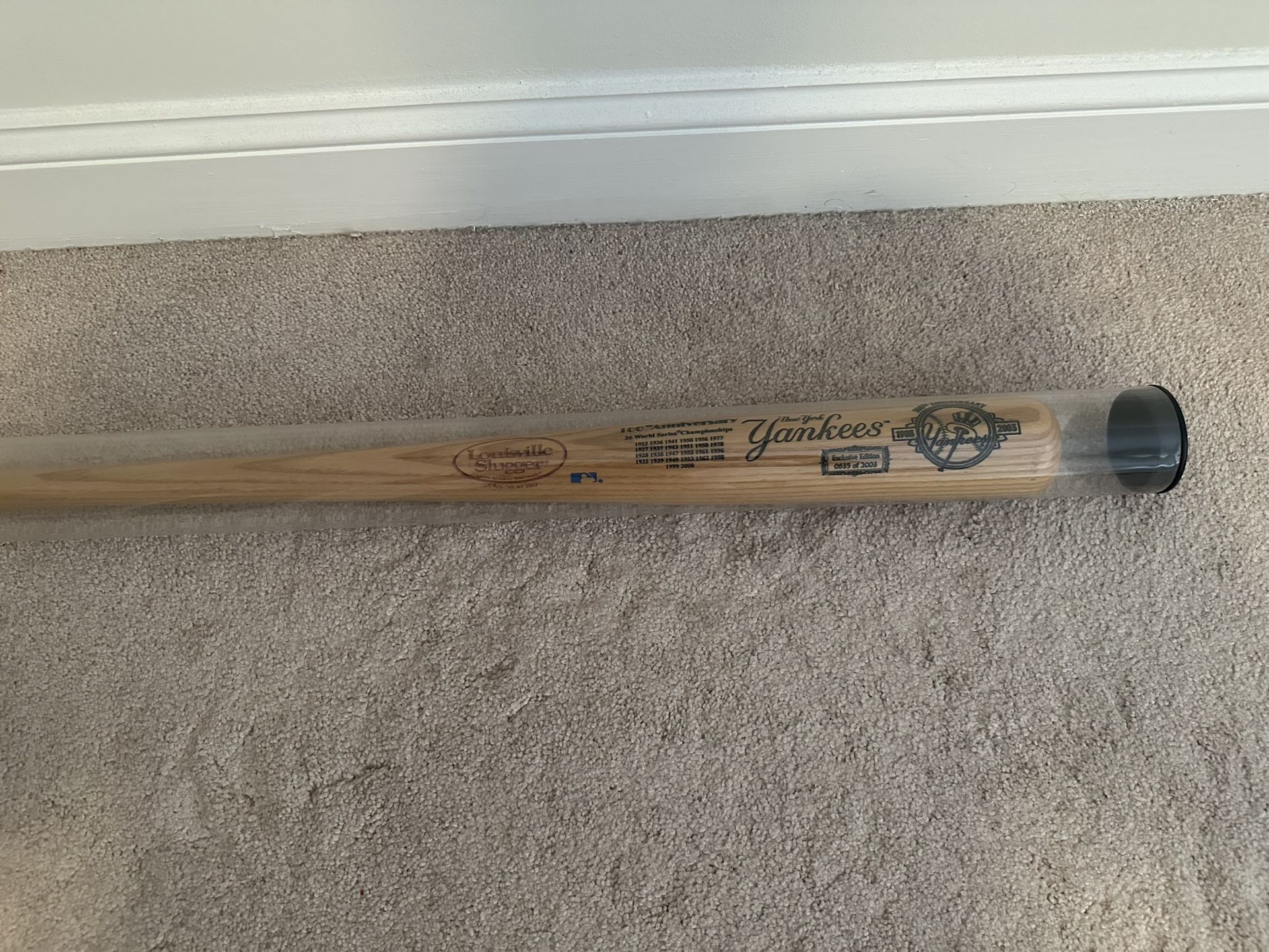 2003 New York Yankees 100 Anniversary Louisville Slugger Baseball Bat ZJ16929