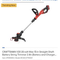 Trending Now

CRAFTSMAN V20 20-volt Max 13-in Straight Shaft Battery String Trimmer 2 Ah (Battery and Charger

