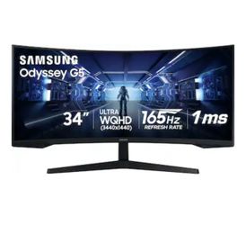 Samsung - 34” Odyssey G5 1000R Curved 1ms 165Hz QHD FreeSync Prem Gaming Monitor - Black - (Cash only)