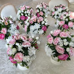 Floral Centerpieces - Table  Arrangements For Wedding, Quinceanera, Shower, Baptism, First Communion, Graduation 
