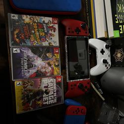 Mario Edition Nintendo Switch With Extra Controllers And Games