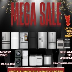 Mega Sale @ R&R Appliances Outlet In Hemet !!!!