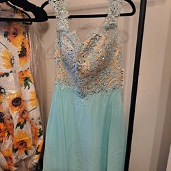New Ladies Agua Blue Dress Size 8