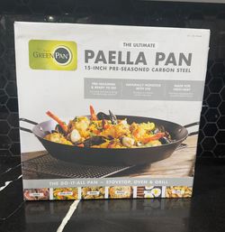 GreenPan 15” Pre-seasoned Carbon Steel Paella Pan