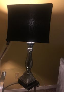 2 lamps silver and black