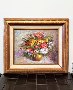Art Painting with signature Wood Frame