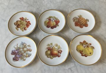 VTG Set/6 Jaeger HARVEST Golden Crown E&R Fruit Salad/Dessert Plates GERMANY