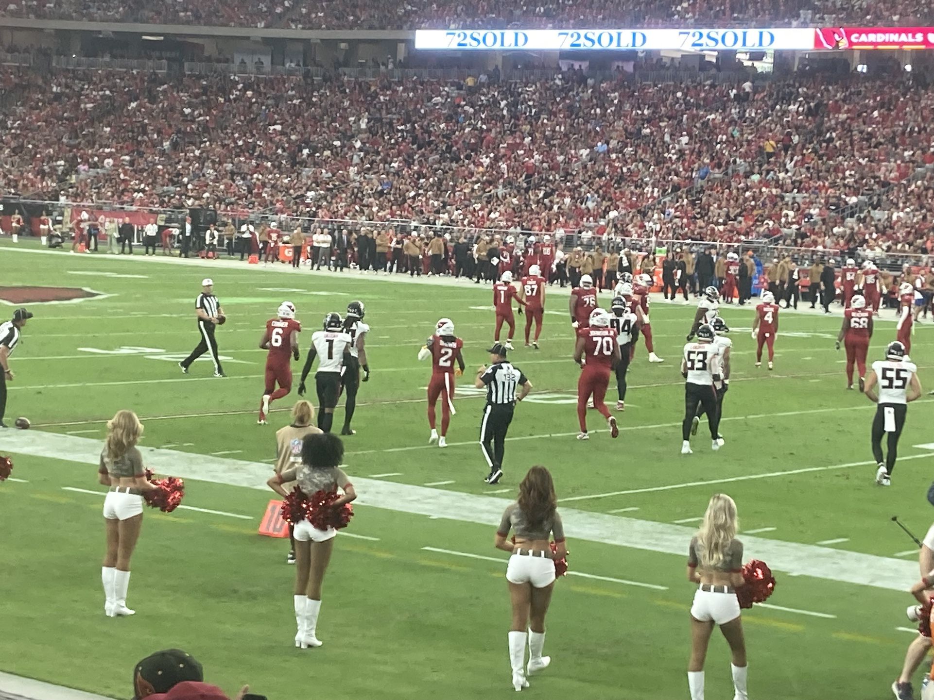 Los Angeles Rams @ Arizona Cardinals Row 12 Home Side.
